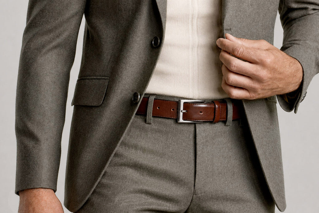 Genuine Italian Hand Buffed Leather Belt 1135