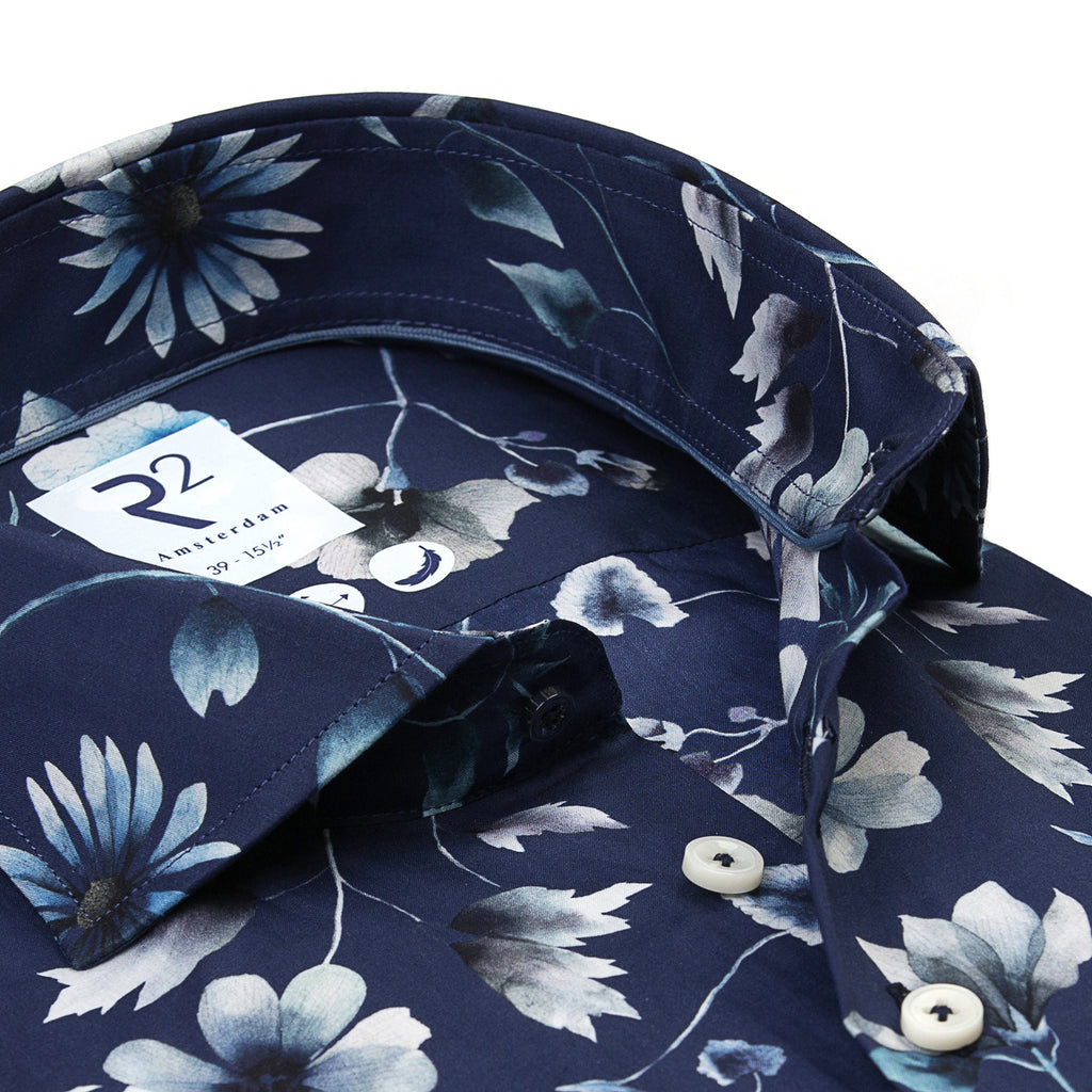 Print Wide Spread Collar Shirt