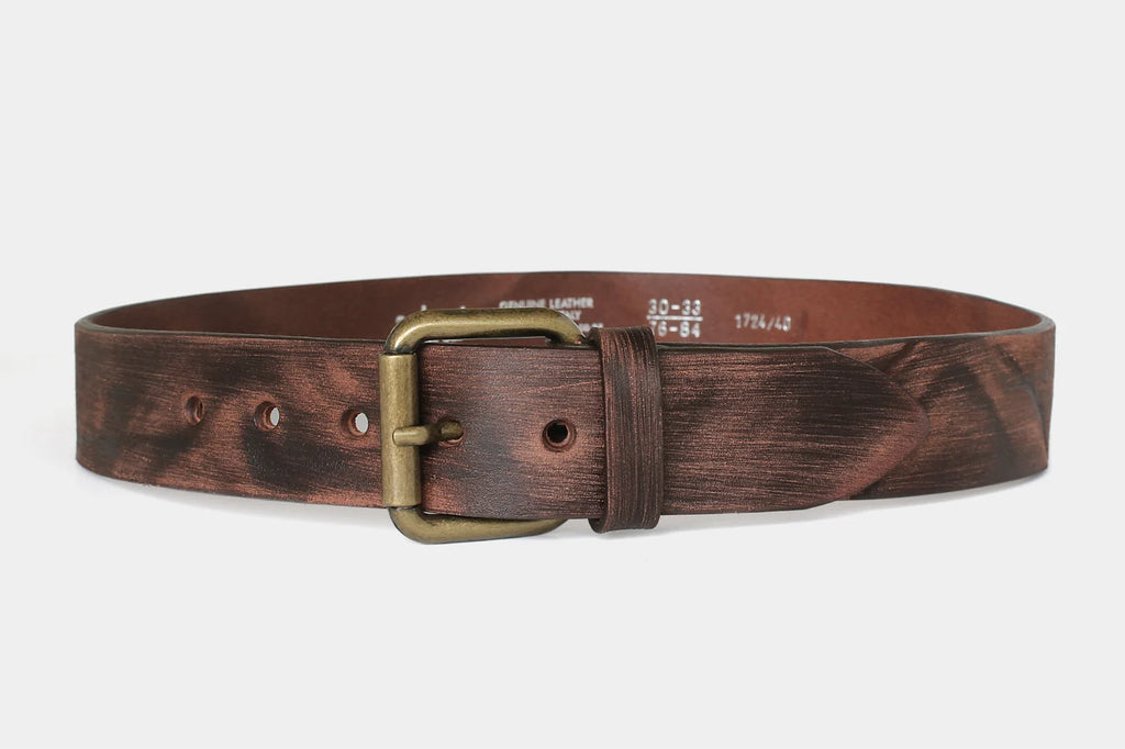 Distressed Solid Hide Leather Belt 1724