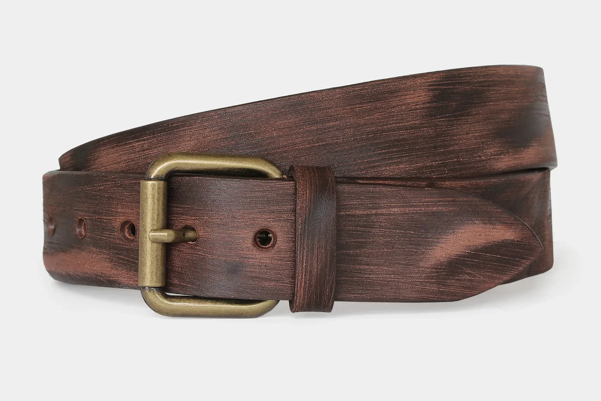 Distressed Solid Hide Leather Belt 1724