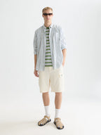Striped Crinkle Structure Shirt