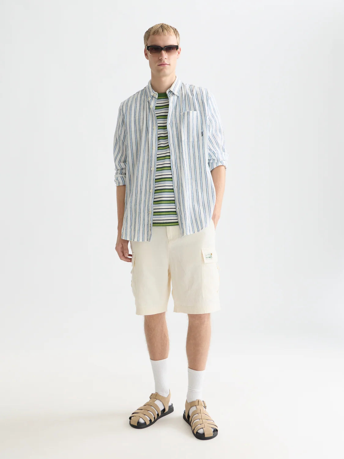 Striped Crinkle Structure Shirt