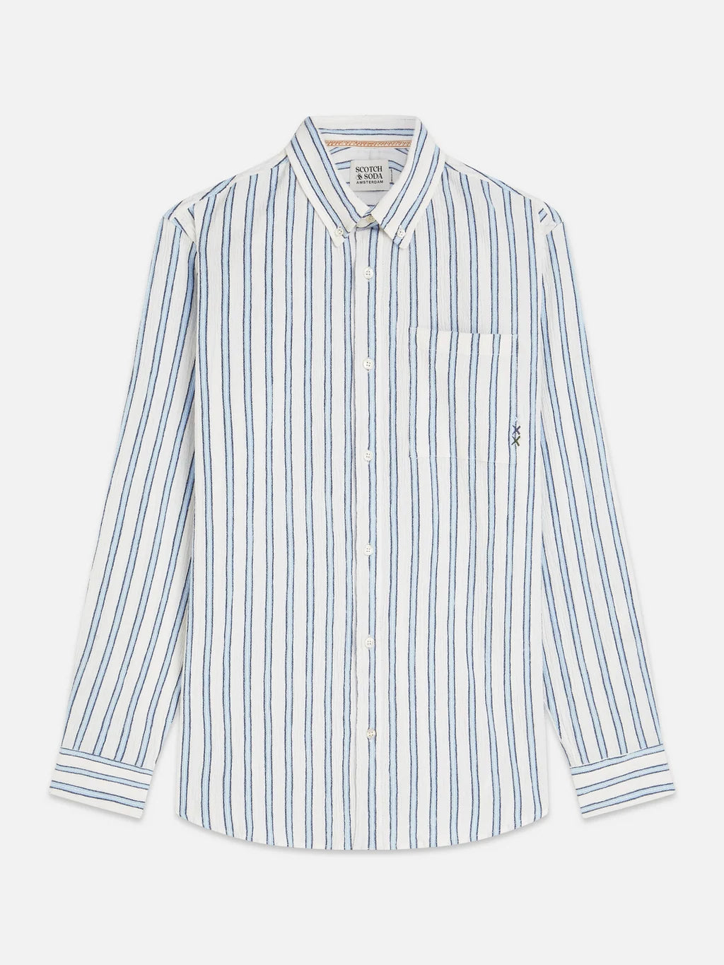 Striped Crinkle Structure Shirt