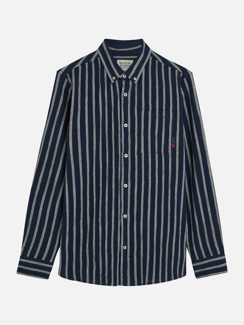Striped Crinkle Structure Shirt