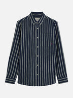 Striped Crinkle Structure Shirt