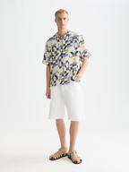 Printed Stitched Relaxed Fit Short Sleeve Shirt