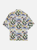 Printed Stitched Relaxed Fit Short Sleeve Shirt