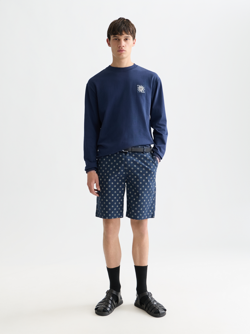 Stuart Printed Stretch Cotton Chino Short