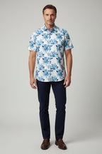 Blue Floral Short Sleeve Shirt