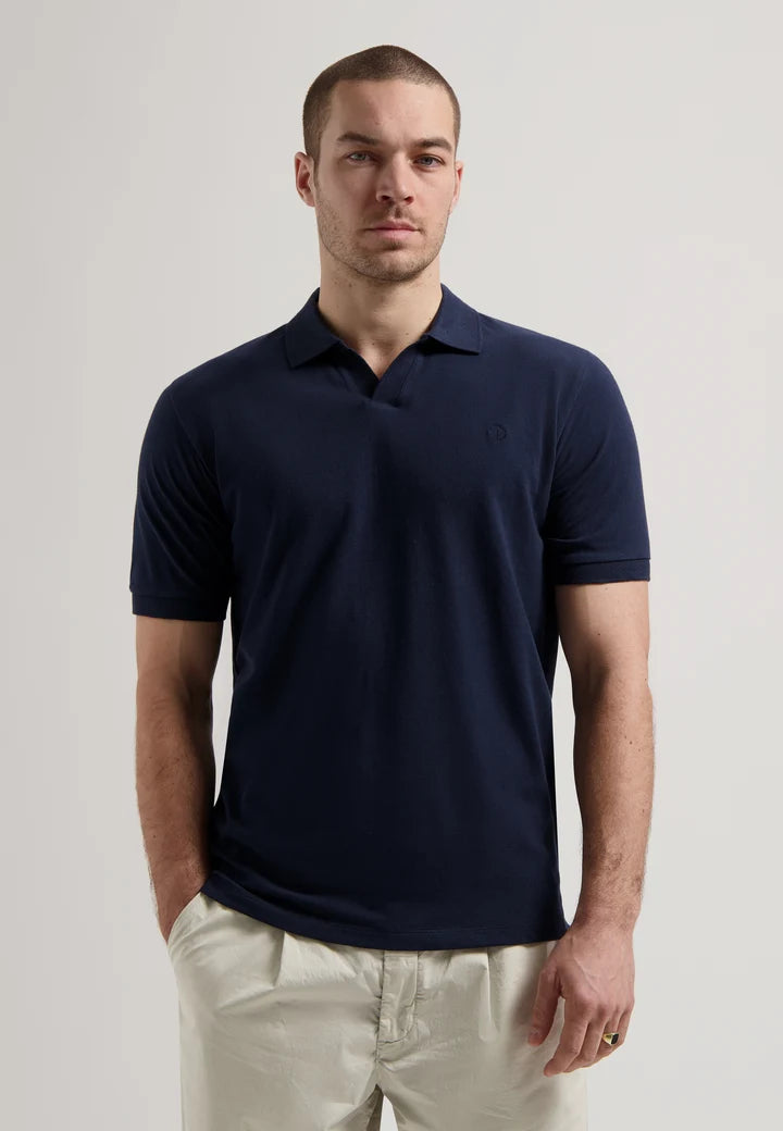 Bowie V-Neck Polo - Navy
