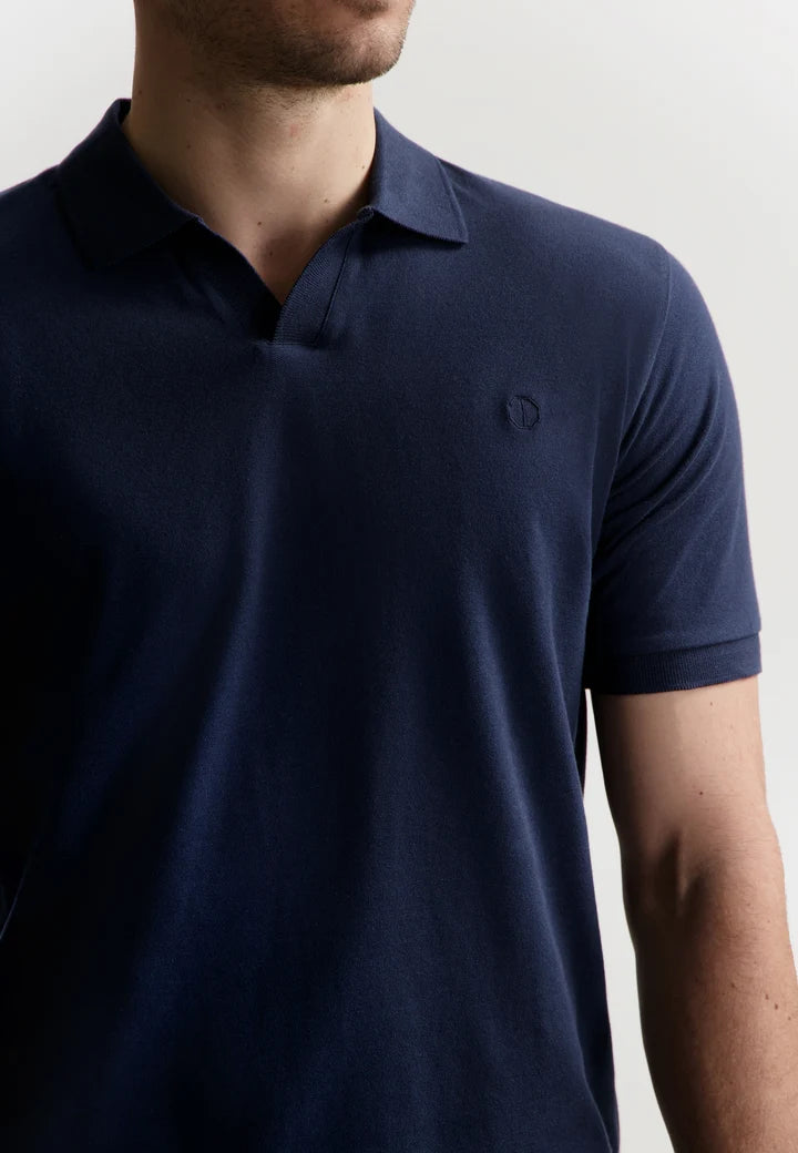 Bowie V-Neck Polo - Navy