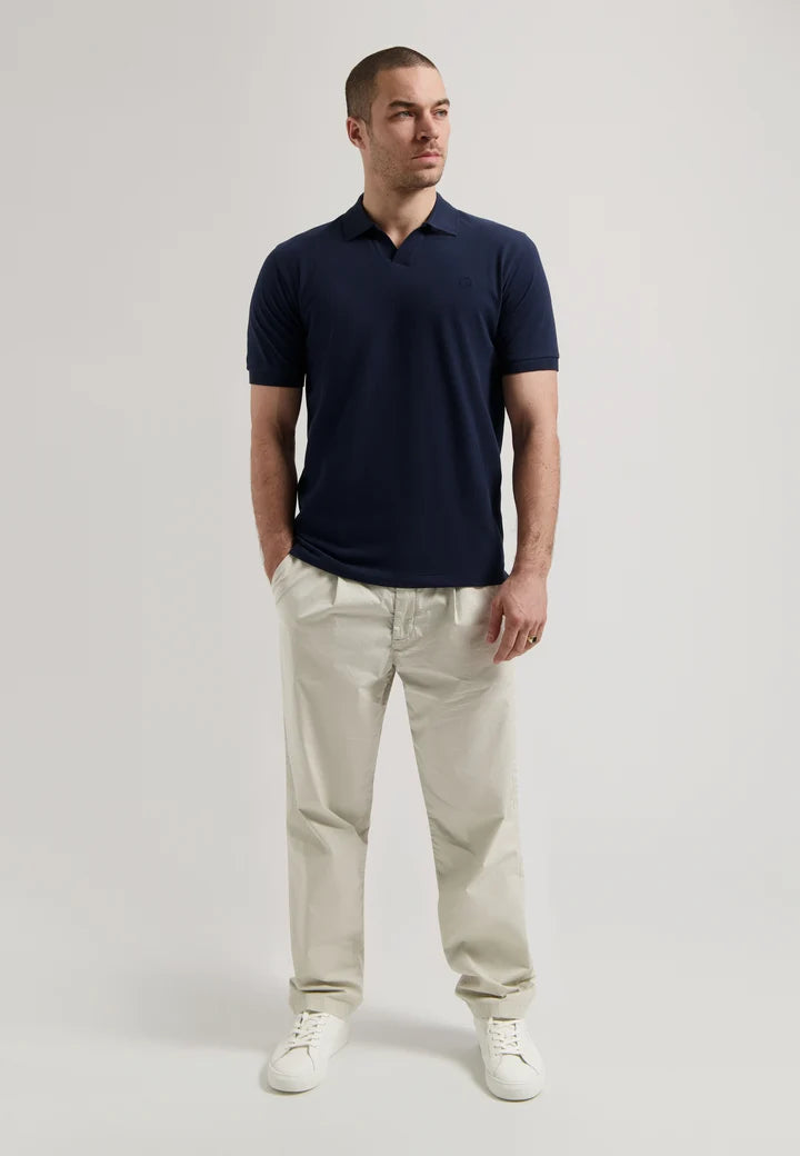 Bowie V-Neck Polo - Navy