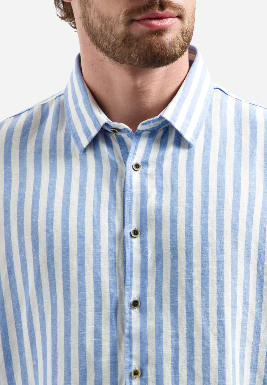 Shirt Linen Vertical Big Stripe