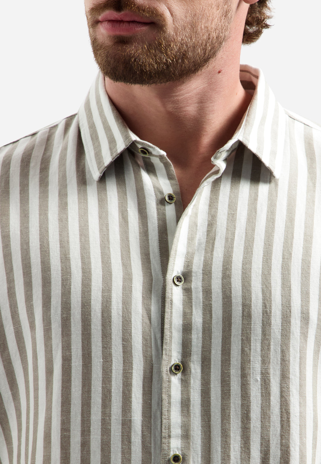 Shirt Linen Vertical Big Stripe