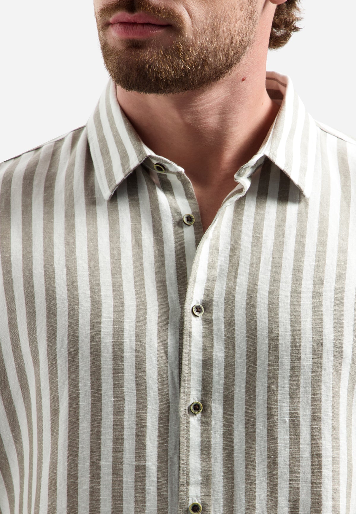 Shirt Linen Vertical Big Stripe