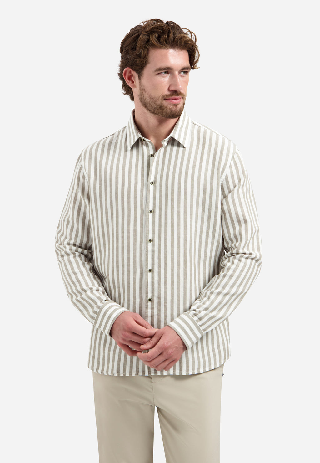 Shirt Linen Vertical Big Stripe