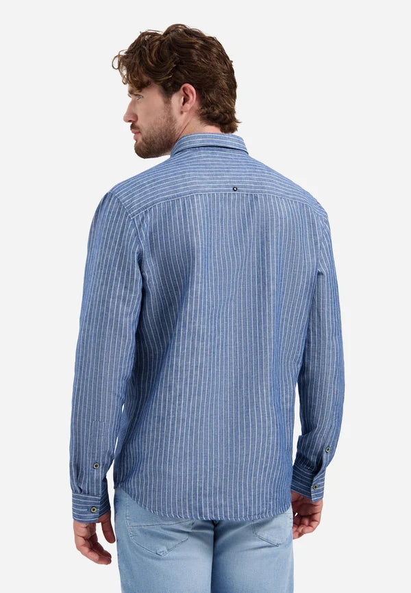 Shirt Linen Vertical Small Stripe