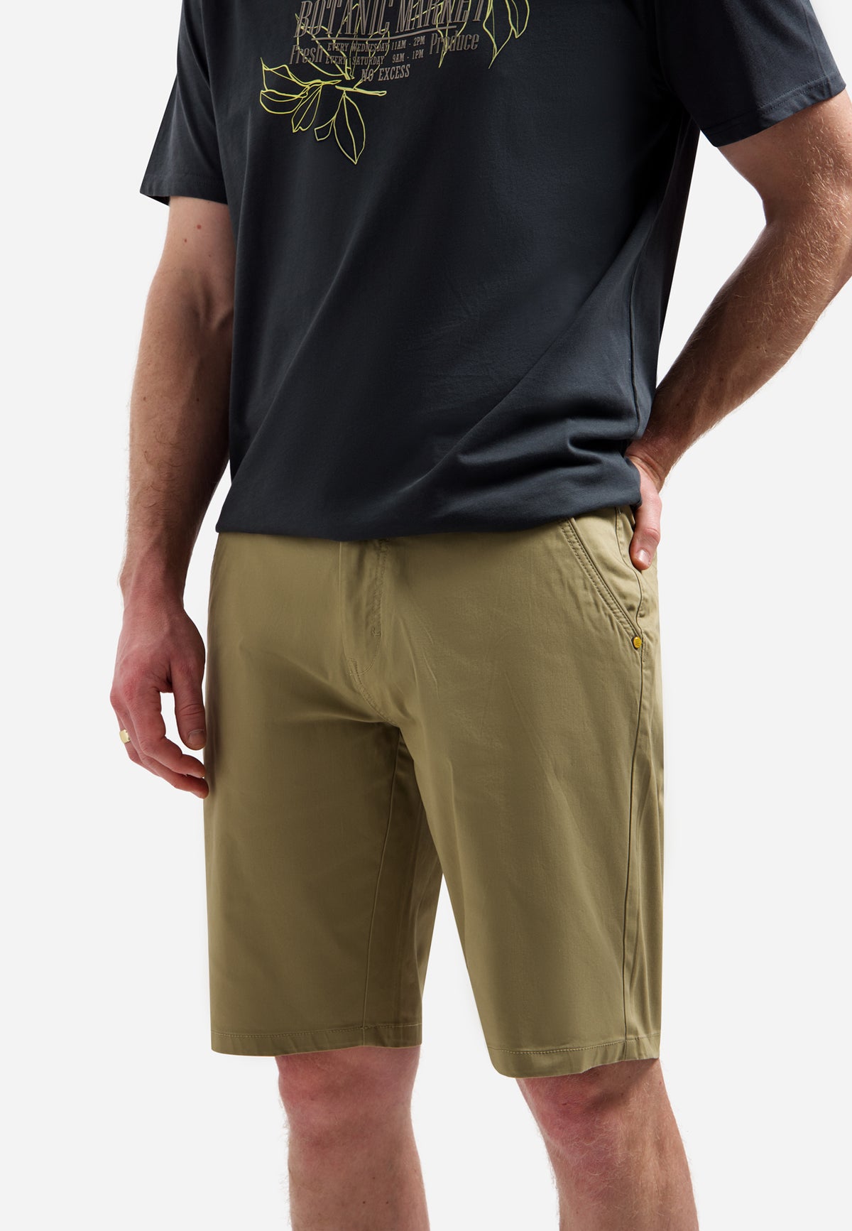 Short Chino Garment Dyed Twill Stretch