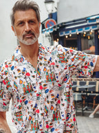 Cubist Print Short Sleeve Shirt
