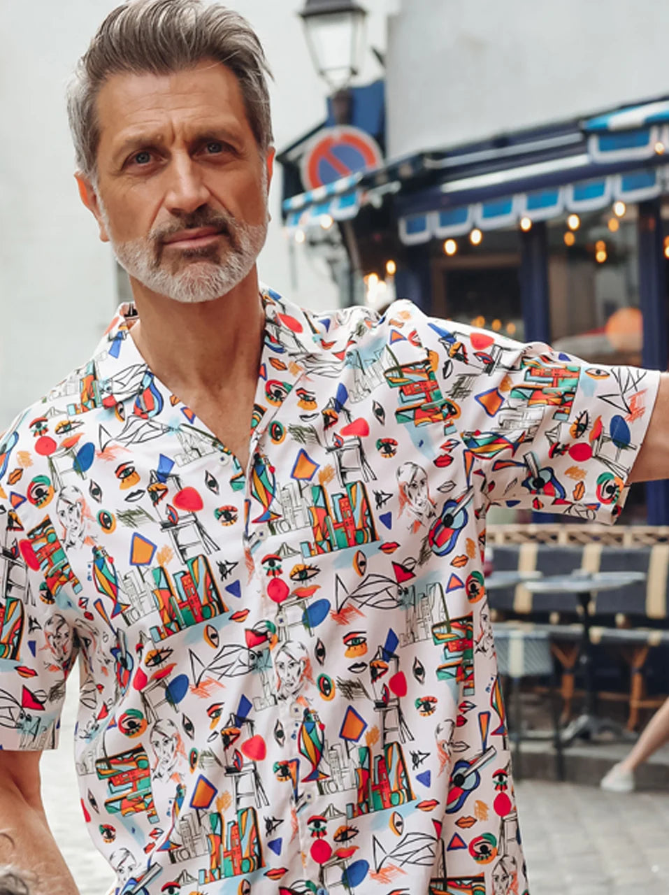 Cubist Print Short Sleeve Shirt