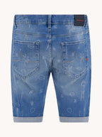 Print Denim Short