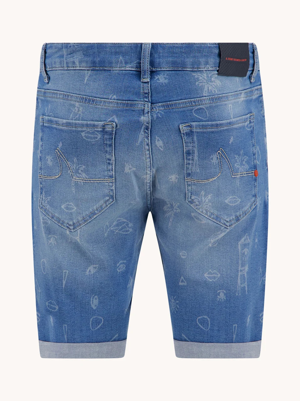 Print Denim Short