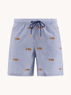 Fish Stripe Seersucker Swim Short