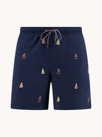Sailing Boats Embroidery Swim Short