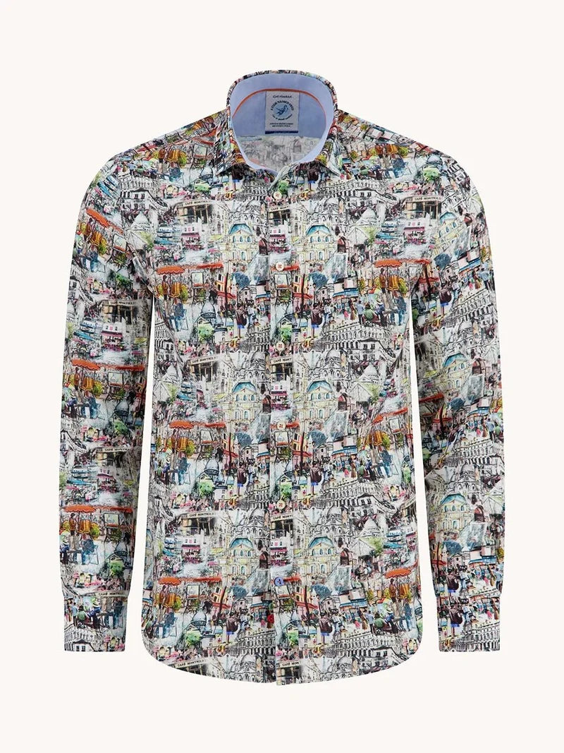 Sketch Print Long Sleeve Shirt