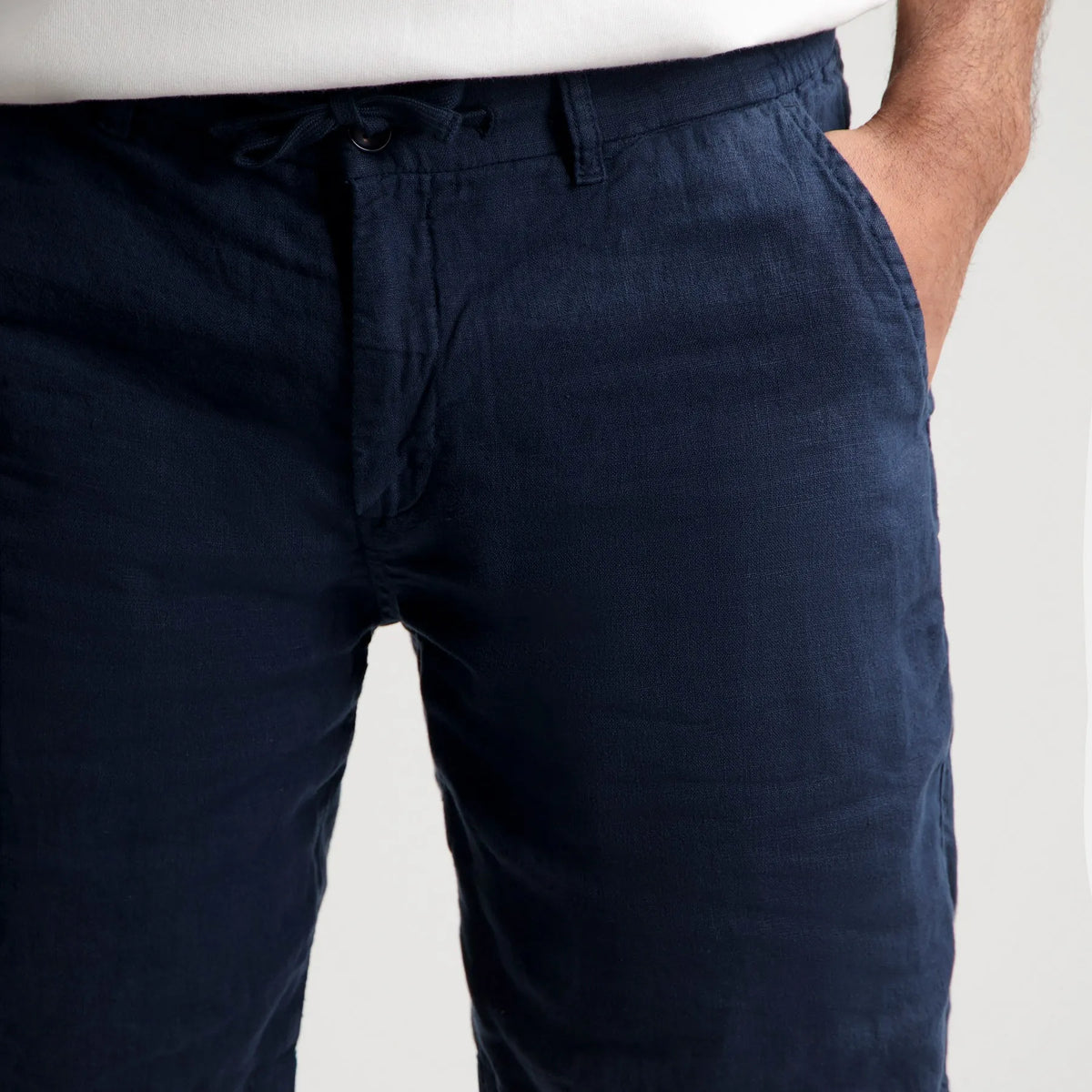 Logan Linen Beach Shorts - Navy