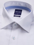 EL HIERRO STRETCH HERRINGBONE SLIM FIT SHIRT - WHITE