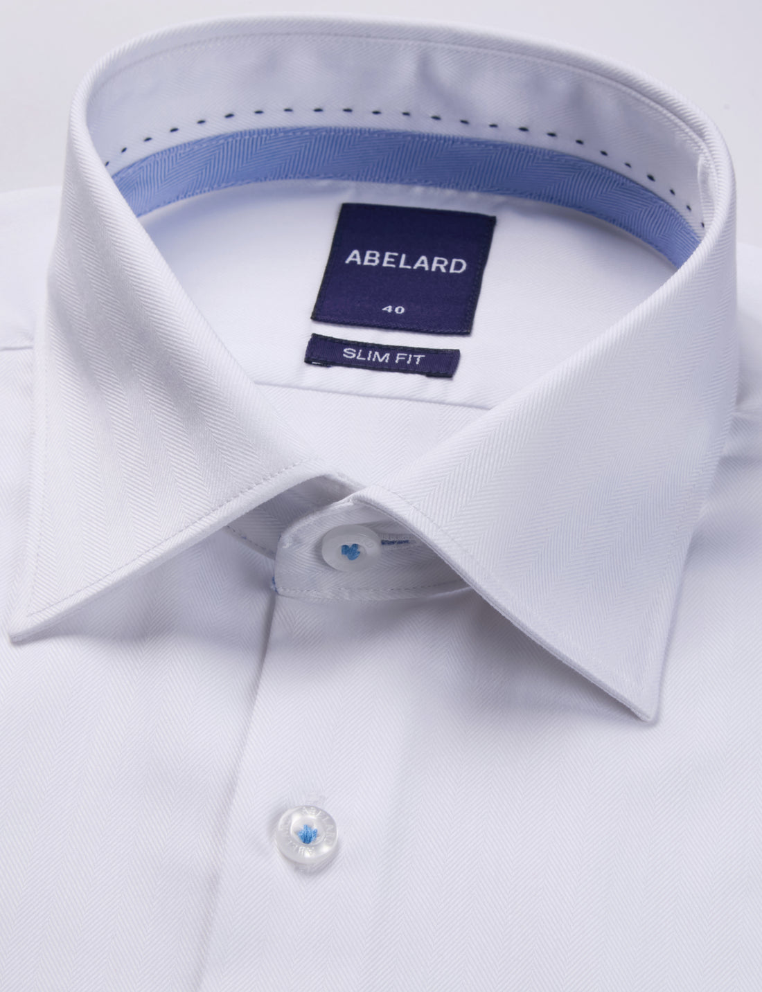 EL HIERRO STRETCH HERRINGBONE SLIM FIT SHIRT - WHITE
