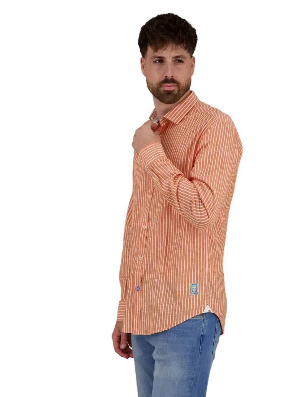 Stripe Linen Long Sleeve Shirt