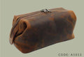 Leather Toilet Kit Framed-Brown