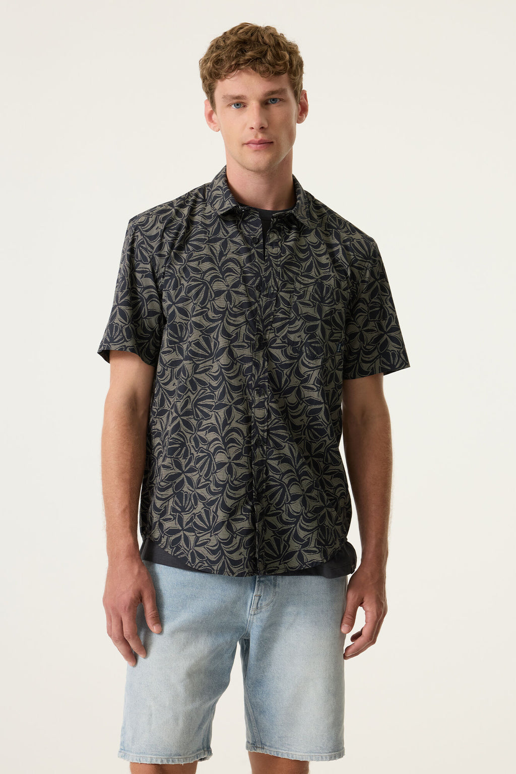 !00% Cotton Print Short Sleeve Shirt
