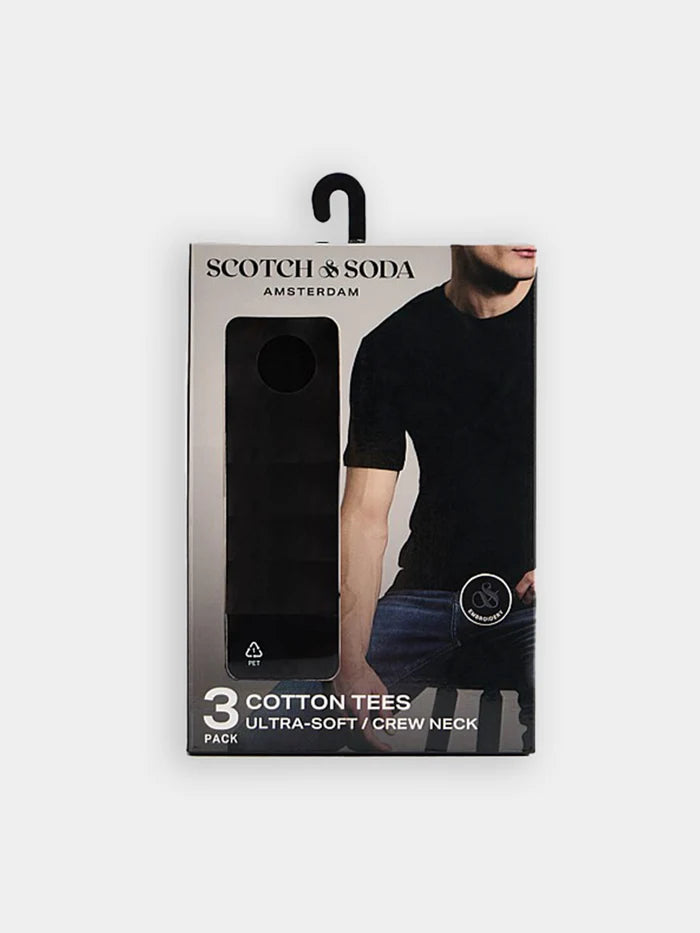 3Pkt Ultra Soft Crew Neck T-Shirt - Black