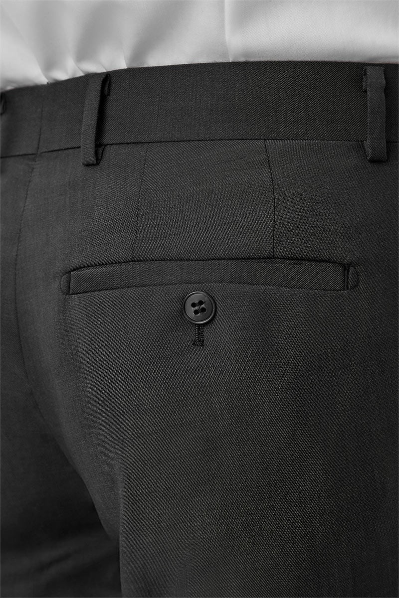 Caper 100% Wool Trouser - Charcoal