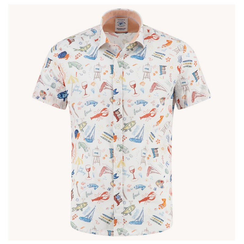 Doodle Print Short Sleeve Shirt