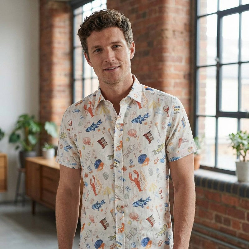 Doodle Print Short Sleeve Shirt