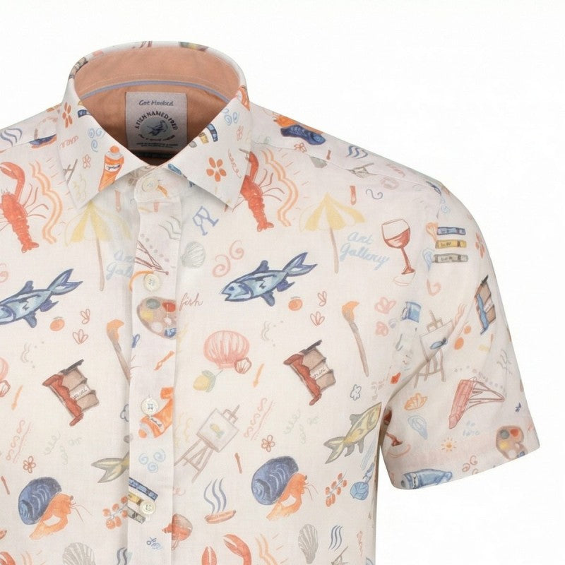 Doodle Print Short Sleeve Shirt