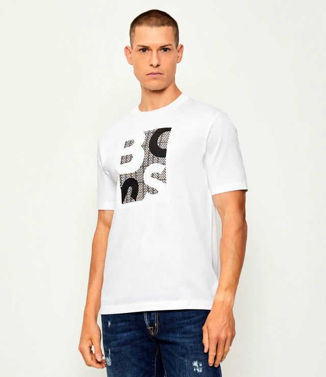 Mercerised-Cotton T-Shirt with Logo Artwork