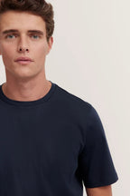 T-Shirt Chest Logo 100% Cotton- Navy