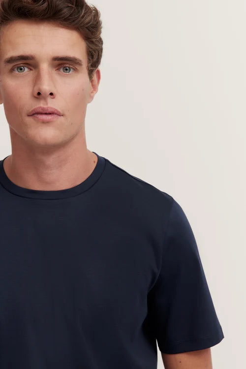 T-Shirt Chest Logo 100% Cotton- Navy