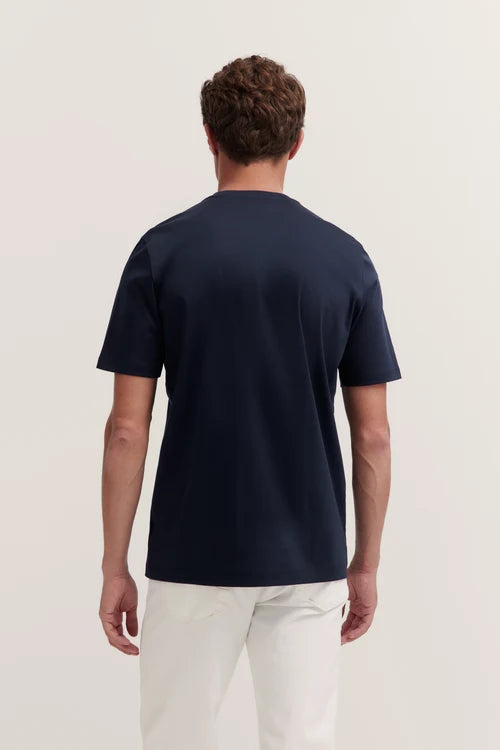 T-Shirt Chest Logo 100% Cotton- Navy