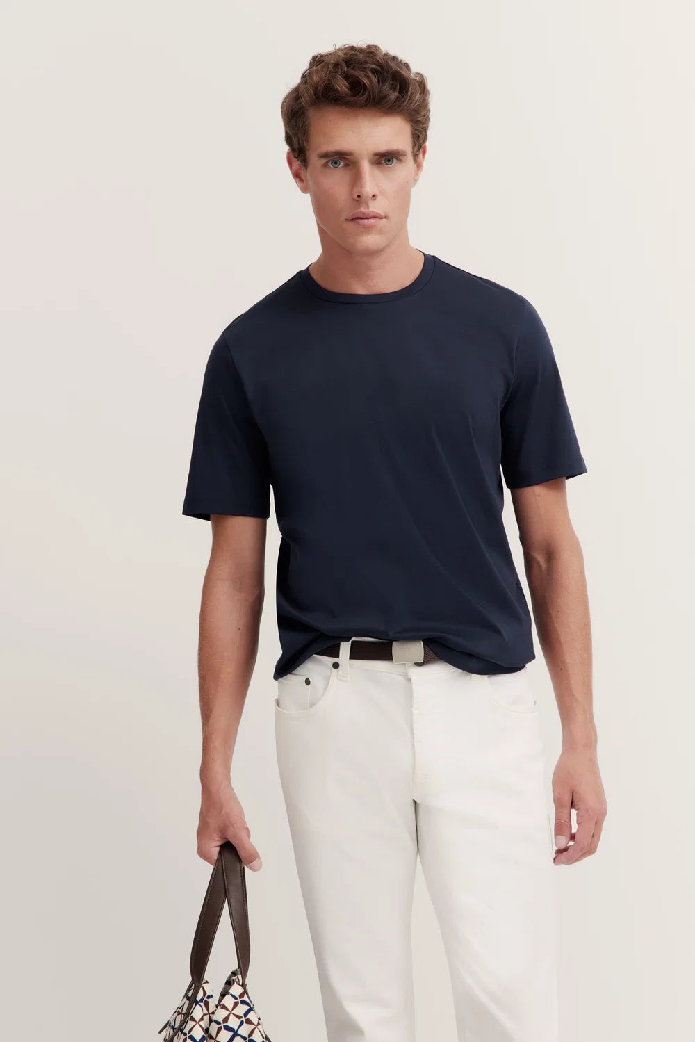 T-Shirt Chest Logo 100% Cotton- Navy