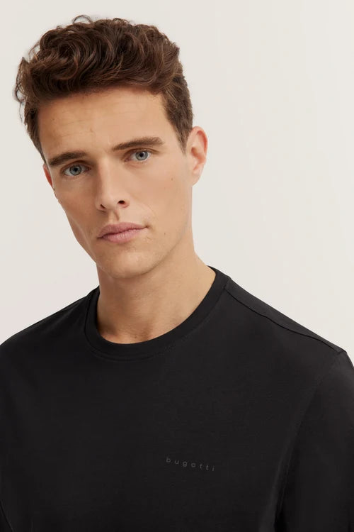 T-Shirt Chest Logo 100% Cotton- Black