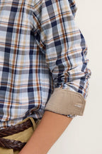 Checked L/S Shirt with Button-Down Collar