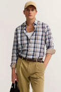 Checked L/S Shirt with Button-Down Collar
