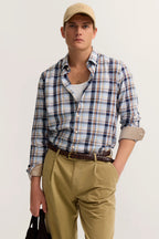 Checked L/S Shirt with Button-Down Collar