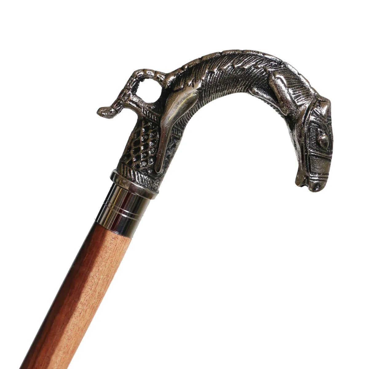 Walking Stick - Horse in Black Nickel Finish